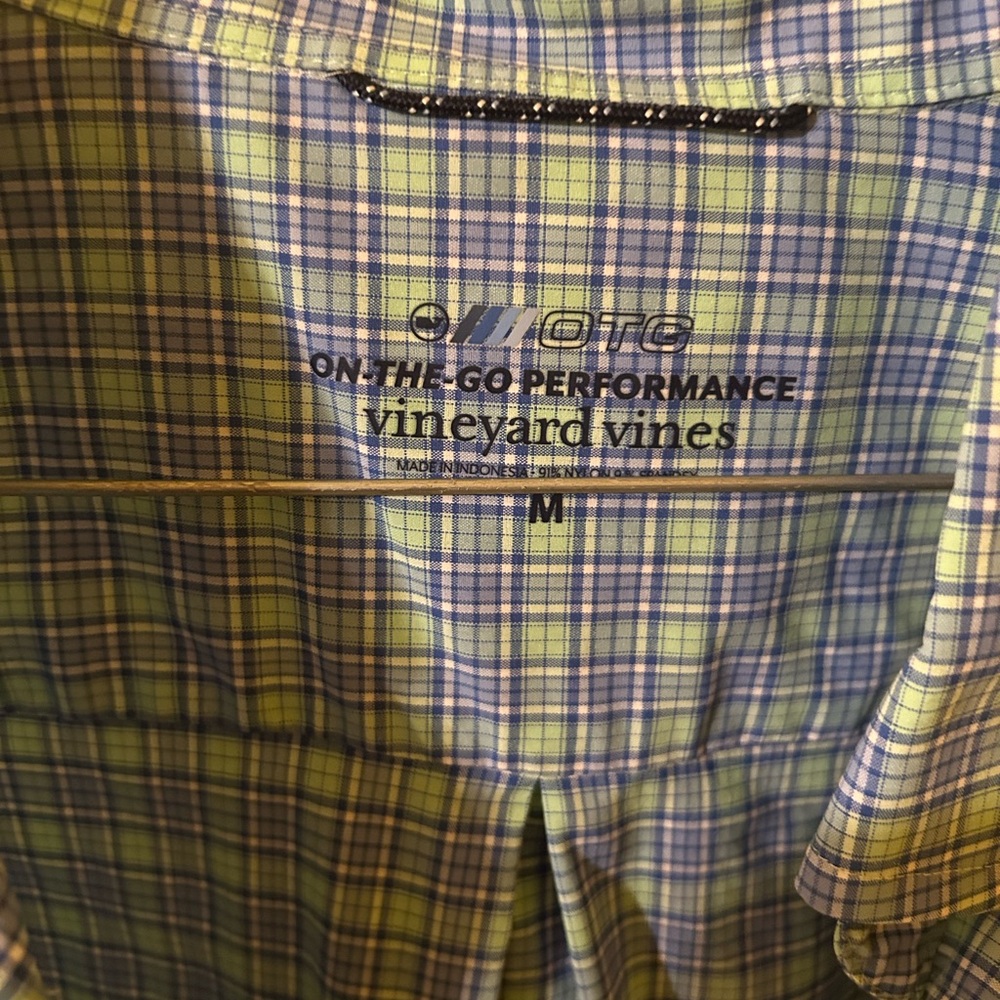 Vineyard Vines Blue and Green Plaid Shirt